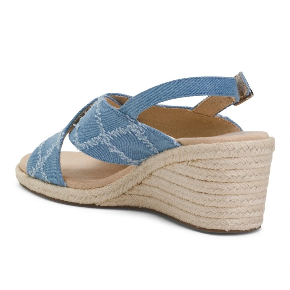 NEW Vaneli Leora Cross Band Espadrille Wedge Sandals Size 9.5‎